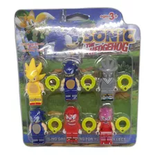 6 Sonic Figuras Armar Bloque Adaptable Escala Legos