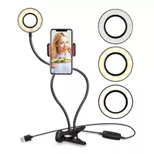 Aro Luz Led Flexible P/celular Tiktok Streaming Videos Usb Color Negro