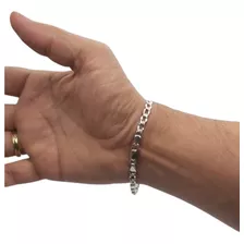 Pulsera Plata Italiana 925 Hombre - Grumet Inflada