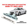 Par De Emblemas Audi Quattro Audi Tt 2001-2023 Crom/rojo