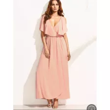 Vestido Escote V Volantes Maxi