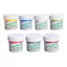 Acryfine Kit X7 Polímeros Pigmentados X8gr Uñas Esculpidas