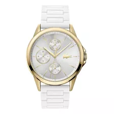 Reloj Lacoste Dama Color Blanco Con Dorado 2001111 40 Mm