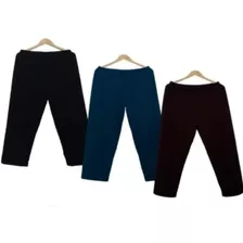 Kit 3 Capris De Gorgurão Feminino Gancho Alto Com Elastico