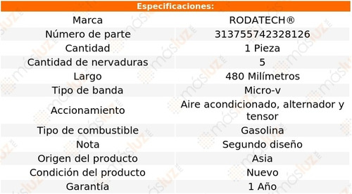 (1) Banda Accesorios Micro-v Achieva 4 Cil 2.3l 92/95 Foto 2