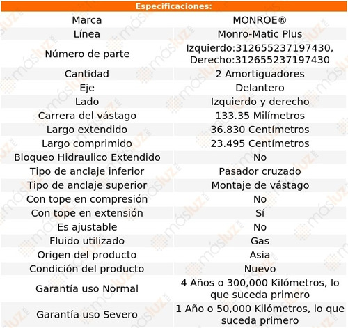 Kit 2 Amortiguadores Del Country Squire 87/91 Foto 3