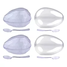 4 Ovo De Colher Gourmet Pascoa G 350g Transparente Grande