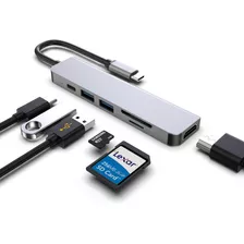 Adaptador Hub Usb 3.0 Tipo C 6 Em 1 Conversor Hdmi Type C Sd