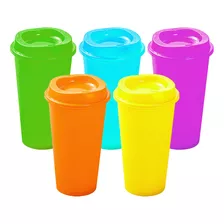 50 Vasos Reusables Cafeteros Tipo Star 16 Oz Bebida Caliente