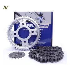 Kit Relação Riffel Honda Nxr Bros 160 / Xre 190 Aço 1045