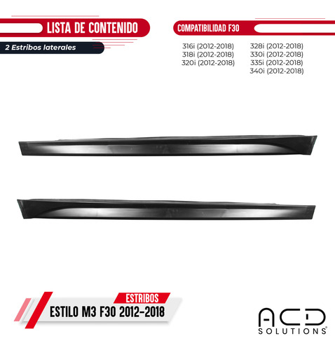 Estribos Bmw Serie 3 F30 Estilo M3 318i 320i 335i 2012-2018 Foto 6