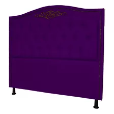 Cabeceira Greta Cama Box Casal 140 Cm Taxas Veludo Roxo