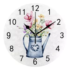 Reloj De Pared Para Decoración De Sala De Estar, Flores Sil