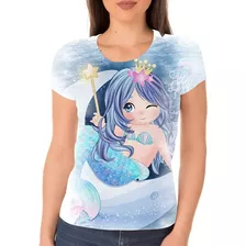 Camiseta Camisa Feminina Sereias Meninas Tema Infantil Hd 6