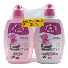 Kit Shampoo E Condicionador Cheirinho Bebê Rosa 210ml Cada