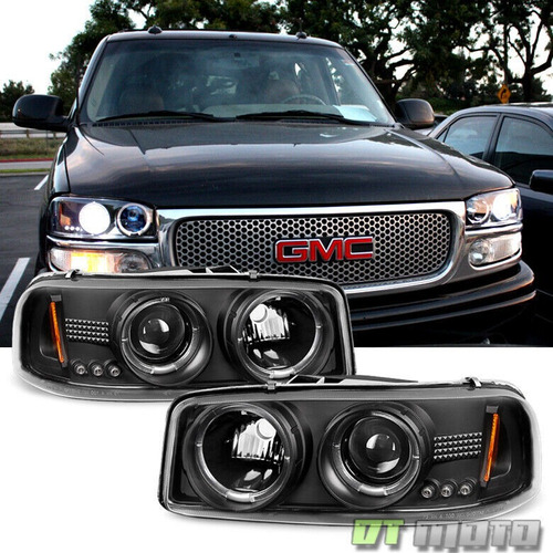 Par Faros Negro Led Gmc Sierra 2500 Hd Sle 2001 6.0l Foto 2