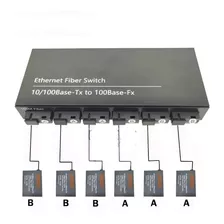 Switch Fibra 6fo + 2 Utp Rj45 P/ Ptp Ou Ftth Metro 6 Portas