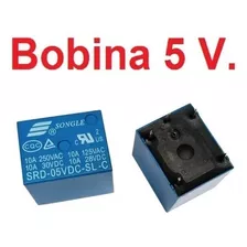 Rele 1 Polo Doble Contacto. Bobina De 5 Vdc. ( Pack 5 U. )