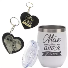 Presente Dia Das Mães Kit Copo Cuia E Chaveiro Personalizado