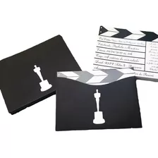 Kit 20 Convites Hollywood Oscar Preto 15 Anos Infantil