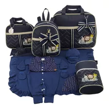 Kit Saída + Bolsa Maternidade 5 Pçs Safari Baby Menino