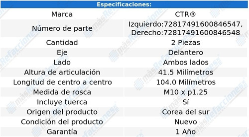 Par Tornillos Estab Del Ford Probe V6 2.5l 95 Ctr Foto 2