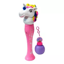 Burbujero Unicornio Juliana Con Luz A Pila 31cm Para Nenas 