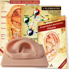 Kit Mapa Auricular, Cinco Elementos, Orelha Silicone E Livro