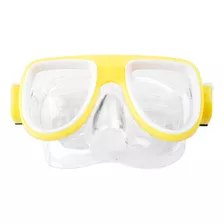 Máscara De Mergulho Oculos Ajustável Mar Praia Piscina Cor Amarelo