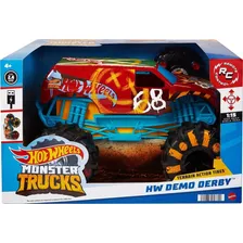 Hot Wheels Radio Control Monster Trucks Demo Derby Color Rojo Personaje Monster Truck