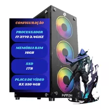 Pc Gamer Cpu I7 16gb Ram Ssd 1tb Placa Vídeo Rx 550 4gb