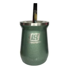 Mate Termico Acero Lusqtoff 300ml + Bombilla Plana Inox