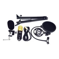 Microfone Condensador + Pop Filter + Braço Articulado