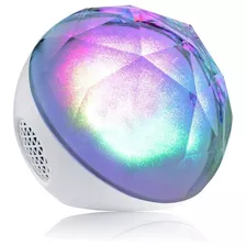 Parlante Con Bluetooth Esfera Balón Luz De Colores Control Color Blanco