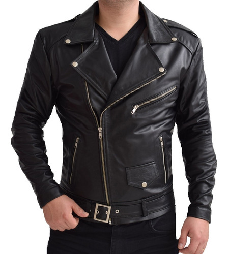 Campera Rockera 100 % Cuero Vacuno,