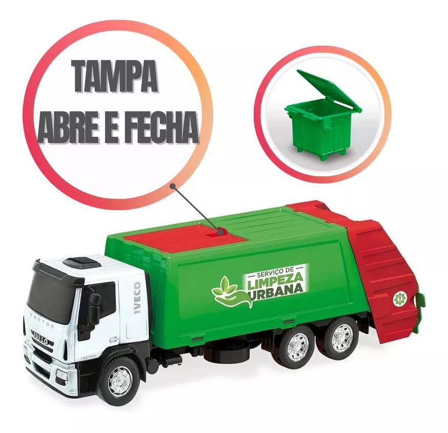 Brinquedo Caminhão Menino Iveco Coletor Lixo Usual Ver Vídeo
