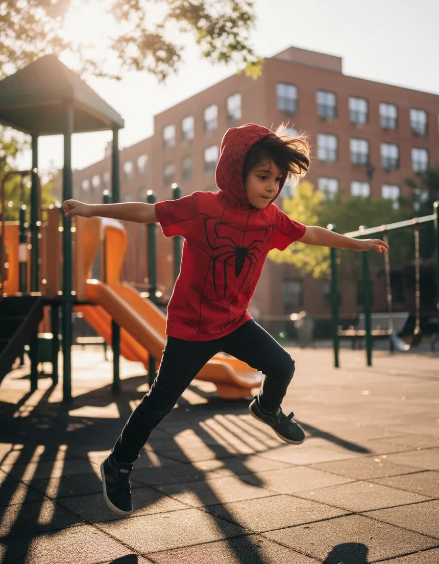 Remera Super Heroes Con Capucha/mascara Manga Corta