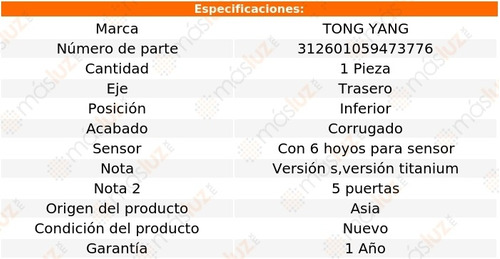 Defensa Tra Inf C/6 Hoyos P/sensor Corrug Ford Escape 17/19 Foto 2