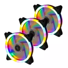 3 Ventiladores Fan Rgb Para Gabinete Pc Silencioso Presión