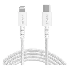 Cable Anker Para iPhone Lightning A Tipo C Nylon Blanco