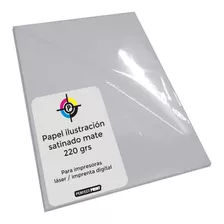 Papel Ilustracion A4 Satinado Mate 220 Grs 100 Hojas Laser