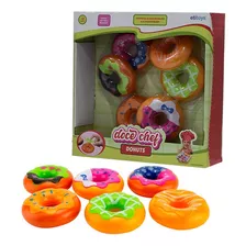 Kit Donuts Conjunto Comidinha - Brinquedo C/ 6 Peças Etitoys Cor Colorido
