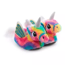 Pantufa Infantil Unicórnio Asas Com Glitter Linda Premium