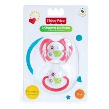 2 Chupetes De Silicona Con Tetina Fisiologica Fisher Price Color Cocodrilo Período De Edad 0-6 Meses