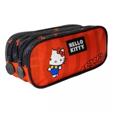 Estojo Escolar 2 Divisórias Vermelho - Hello Kitty - Xeryus