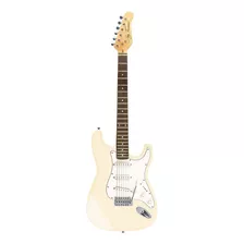 Guitarra Eléctrica Jay Turser Jt-300 Double-cutaway De Madera Maciza Ivory Brillante Con Diapasón De Palo De Rosa