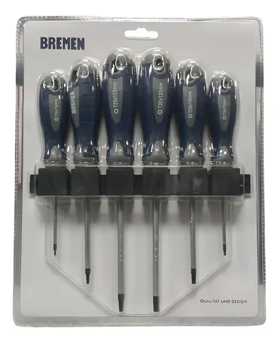 Set Destornilladores Bremen Torx 6pz T6 A T30 Cod. 4558 Dgm