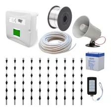 Kit Cerco Electrico Completo 10 Postes Con Bateria Respaldo