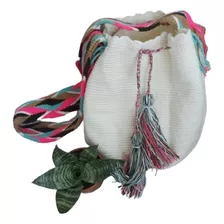 Mochila Wayuu Unicolor Clásica Grande Original Gasa Colores