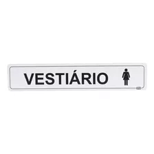 Placa Vestiário Feminino Plástico 5x25cm